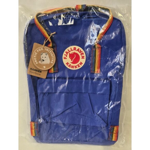Fjällräven Kanken Special Edition Blue and Rainbow Backpack Outdoors - Picture 1 of 5